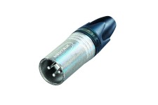 3-polige mannelijke kabelconnector met nikkelen behuizing en zilveren contacten