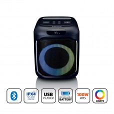 Compacte IPX4 Bluetooth partyluidspreker met draadloze microfoon