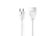 Stroomverlengkabel | Type F (CEE 7/7) Male | Type F (CEE 7/7) Female | Recht | Recht | Vernikkeld | 10.0 m | Rond | Wit | Shrink Pack