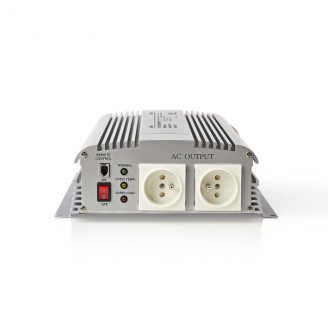 Omvormer Gemodificeerde Sinusgolf | Ingangsvoltage: 12 V DC | Apparaat stroomoutput: Type E (CEE 7/5) | 230 V AC 50 Hz | 1700 W | Piekvermogen: 3000 W | Screw Terminal | Zilver