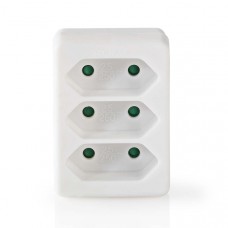 Stopcontact-Splitter | Type-F (CEE 7/7) | 250 V AC 50 Hz | Frans / Type-C (CEE 7/16) | 250 V AC 50/60 Hz | 2.5 A | 1700 W | Wit