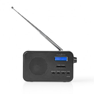DAB+ Radio | Draagbaar Model | DAB+ / FM | 1.3 " | Zwart-Blauw Scherm | Batterij Gevoed / USB Gevoed | Digitaal | 3.6 W | BluetoothÂ® | Koptelefoonoutput | Wekker | Slaaptimer | Zwart