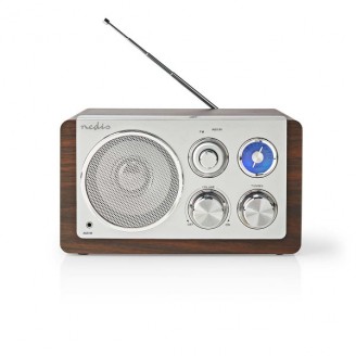 FM-Radio | Tafelmodel | FM | Netvoeding | Analoog | 15 W | Bruin