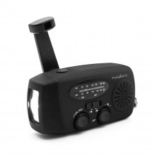 Noodradio | Tafelmodel | AM / FM | Powerbank-functie | Accu gevoed / Handslinger / USB Gevoed | Zwart