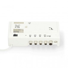 CATV-Versterker | Versterking: 20 dB | 47 - 862 MHz | Outputs: 4 | Versterkingsregelaar | Wit