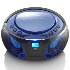 SCD-550BU draagbare FM-radio CD/MP3/USB/Bluetooth-speler met LED-verlichting Blauw