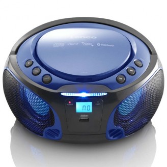 SCD-550BU Draagbare FM-radio CD/MP3/USB/Bluetooth-spelerÂ® met LED-verlichting Blauw