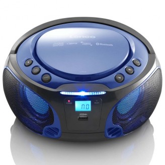 SCD-550BU draagbare FM-radio CD/MP3/USB/Bluetooth-speler met LED-verlichting Blauw