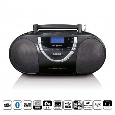 Draagbare DAB+ en FM-radio met CD-cassette en Bluetooth Zwart