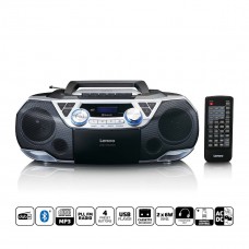 Draagbare Boombox met DAB+/FM-radio, Bluetooth, CD, cassetterecorder en USB-speler Zilver