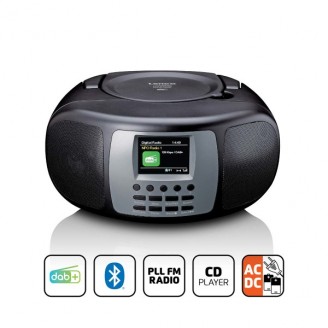 Draagbare DAB+/FM-radio met Bluetooth CD-speler en groot LCD-kleurenscherm Zwart