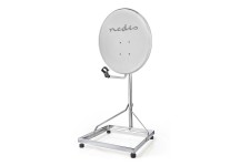 Balkonstandaard voor Satellietschotel | Mast Lengte: 1.00 m | Maximale schotelgrootte: 90.0 cm | Afmeting bodemplaat: 1 x 50 x 50 cm | Staal | Zilver