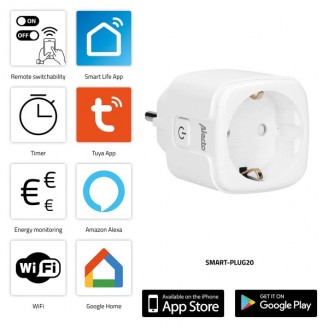 SMART-PLUG20 Slimme Wi-Fi-stekker met energiemonitor 16A 3680W