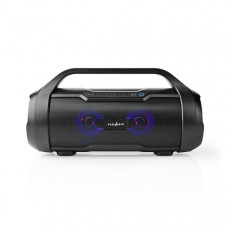 Bluetooth Party Boombox | 6 uur | 2.0 | 120 W | Media afspeelmogelijkheden: AUX / Micro-SD / USB | IPX5 | Koppelbaar | Handgreep | Feestverlichting | Zwart