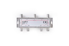Satellietsplitter | 5 - 2400 MHz | 17.0 dB | Aantal ingangen: 1 | Outputs: 6 | Impedantie externe speaker: 75 Ohm | Zink | Zilver