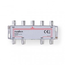 CATV-Splitter | 5 - 1000 MHz | Tussenschakeldemping: 11.0 dB | Outputs: 8 | 75 Ohm | Zink