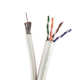 CAT6 UTP / COAX-18 Gecombineerde Installatiekabel Wit Eca 20 m