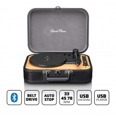 Retro Bluetooth platenspeler met ingebouwde luidsprekers Zwart