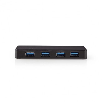 USB-Hub | USB-A Male | 4x USB A Female | 4-Poorts poort(en) | USB 3.2 Gen 1 | Netvoeding / USB Gevoed | 4x USB