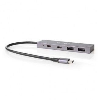 USB-Hub | 1x USB-CT 3.2 Gen 2 Male | 2x USB-A 3.2 Gen 2 Female / 2x USB-CT 3.2 Gen 2 Female | 4-Poorts poort(en) | USB 3.2 Gen 2 | USB Gevoed | 10 Gbps