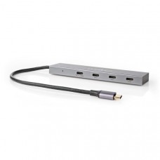 USB-Hub | 1x USB-CT 3.2 Gen 2 Male | USB-CT 3.2 Gen 2 Female with PD 3.0 / 3x USB-CT 3.2 Gen 2 Female | 4-Poorts poort(en) | USB 3.2 Gen 2 | USB Gevoed | 10 Gbps