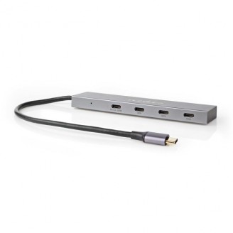 USB-Hub | 1x USB-CT 3.2 Gen 2 Male | USB-CT 3.2 Gen 2 Female with PD 3.0 / 3x USB-CT 3.2 Gen 2 Female | 4-Poorts poort(en) | USB 3.2 Gen 2 | USB Gevoed | 10 Gbps