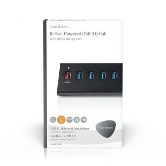 USB-Hub | USB Micro-B Female | USB-A Female | 8-Poorts poort(en) | QC3.0 / USB 3.2 Gen 1 | Netvoeding / USB Gevoed | 5 Gbps | 8x USB