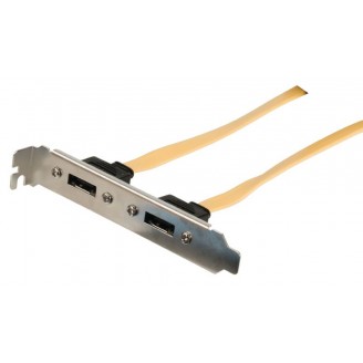 SATA 6 Gb/s Kabel Intern 2x SATA 7-Pins Female - 2x SATA 7-Pins Beugel 0.50 m Geel