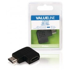 High Speed HDMI met Ethernet Adapter Links Gehoekt HDMI-Connector - HDMI Female Zwart