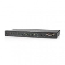 HDMI Matrix-Switch | 4 x 4-Poorts poort(en) | DC Power / 1x RS232 / 4x HDMI Input | 4x HDMI Output | 4K@60Hz | 18 Gbps | Afstandbestuurbaar | Metaal | Zwart