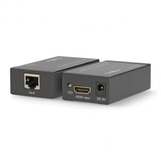 HDMI-Extender | Over Cat6 | tot 60 m | 1080p | 1.65 Gbps | Metaal | Antraciet