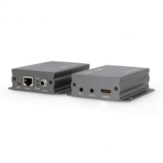 HDMI-Extender | Over Cat6 | tot 50 m | 4K@30Hz | 10.2 Gbps | IR Return-functie | Metaal | Antraciet