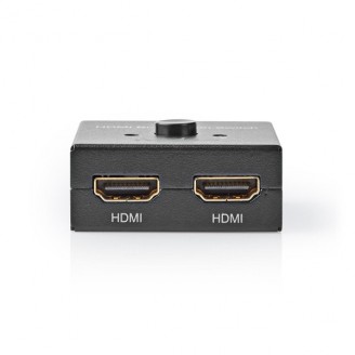 HDMI-Switch | 3 poort(en) | 1 x HDMI Input / 2x HDMI Input | 1x HDMI Output / 2x HDMI Output | 4K@60Hz | 6 Gbps | Metaal | Antraciet