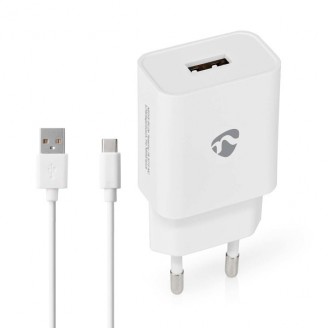 Oplader | 12 W | Snellaad functie | 1x 2.4 A | Outputs: 1 | USB-A | USB Type-CT (Los) Kabel | 1.00 m | Single Voltage Output