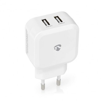 Oplader | 24 W | Snellaad functie | 2x 2.4 A | Outputs: 2 | 2x USB-A | Geen Kabel Inbegrepen | Single Voltage Output