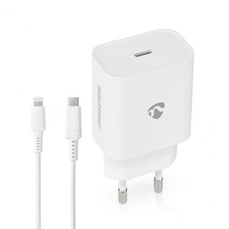 Oplader | 20 W | Snellaad functie | 1.67 / 2.22 / 3.0 A | Outputs: 1 | USB-CT | Lightning 8-Pins (Los) Kabel | 1.00 m | Automatische Voltage Selectie