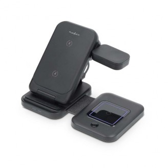 Draadloze Oplader | 3-in-1 | 15 W | LED-indicatie in gebruik | Inclusief kabel | USB-A / USB-CT | 1.00 m
