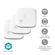 SmartLife Rookmelder | Wi-Fi | Batterij Gevoed | Levenscyclus sensor: 10 Jaar | EN 14604 | Max. batterijduur: 24 Maanden | 85 dB | Wit | 3 Stuks