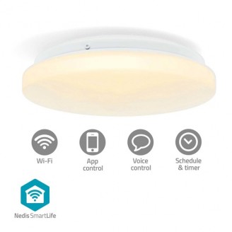 SmartLife Plafondlamp | Wi-Fi | RGB / Warm tot Koel Wit | Rond | Diameter: 260 mm | 1820 lm | 2700 - 6500 K | IP44 | Energieklasse: F | AndroidT / IOS