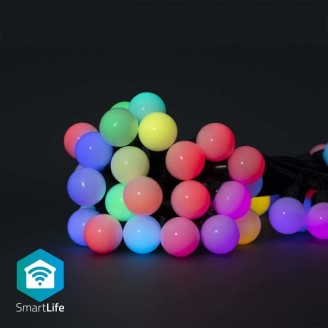 SmartLife Decoratieve Verlichting | Feestverlichting | Wi-Fi | RGB | 48 LED's | 10.8 m | AndroidT / IOS | Diameter bulb: 30 mm