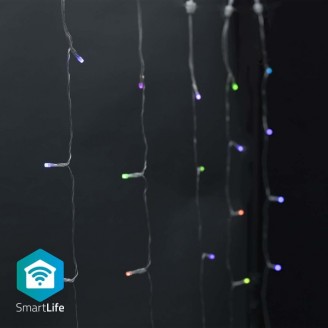 SmartLife-kerstverlichting | Gordijn | Wi-Fi | RGB | 180 LED's | 3 m | AndroidT / IOS