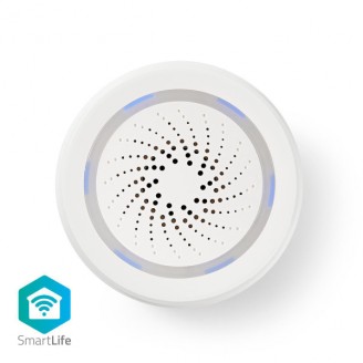 SmartLife Sirene | Wi-Fi | Netvoeding | 8 geluiden | 85 dB | AndroidT / IOS | Wit