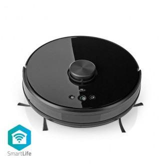 SmartLife Robotstofzuiger | Laser navigatie | Wi-Fi | Capaciteit opvangreservoir: 0.6 l | Automatisch opladen | Maximale gebruiksduur: 2 uur | Zwart | AndroidT / IOS