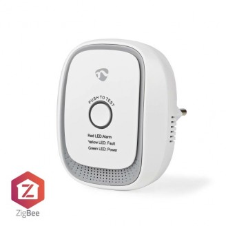 SmartLife Gasdetector | Zigbee 3.0 | Netvoeding | Levenscyclus sensor: 5 Jaar | EN 50194-1:2009 | AndroidT / IOS | Met testknop | 75 dB | Wit