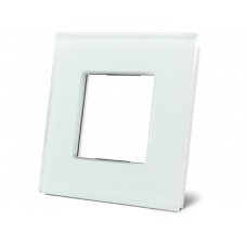 witte enkele glazen afdekplaat voor BTicino  LivingLight