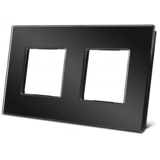 zwarte dubbele glazen afdekplaat voor BTicino  LivingLight