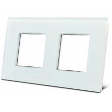 witte dubbele glazen afdekplaat voor BTicino  LivingLight