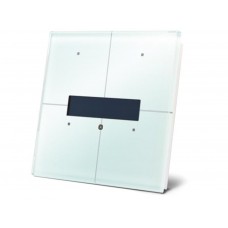 witte glazen bedieningsmodule met oledscherm en temperatuurcontroller