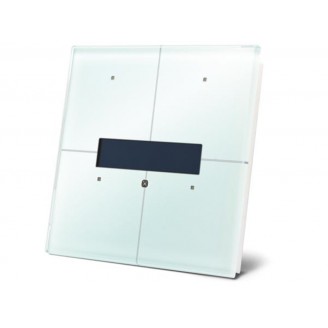 witte glazen bedieningsmodule met oledscherm en temperatuurcontroller