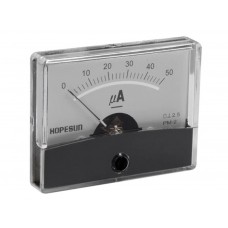 ANALOGE PANEELMETER VOOR DC STROOMMETINGEN 50µA DC / 60 x 47mm